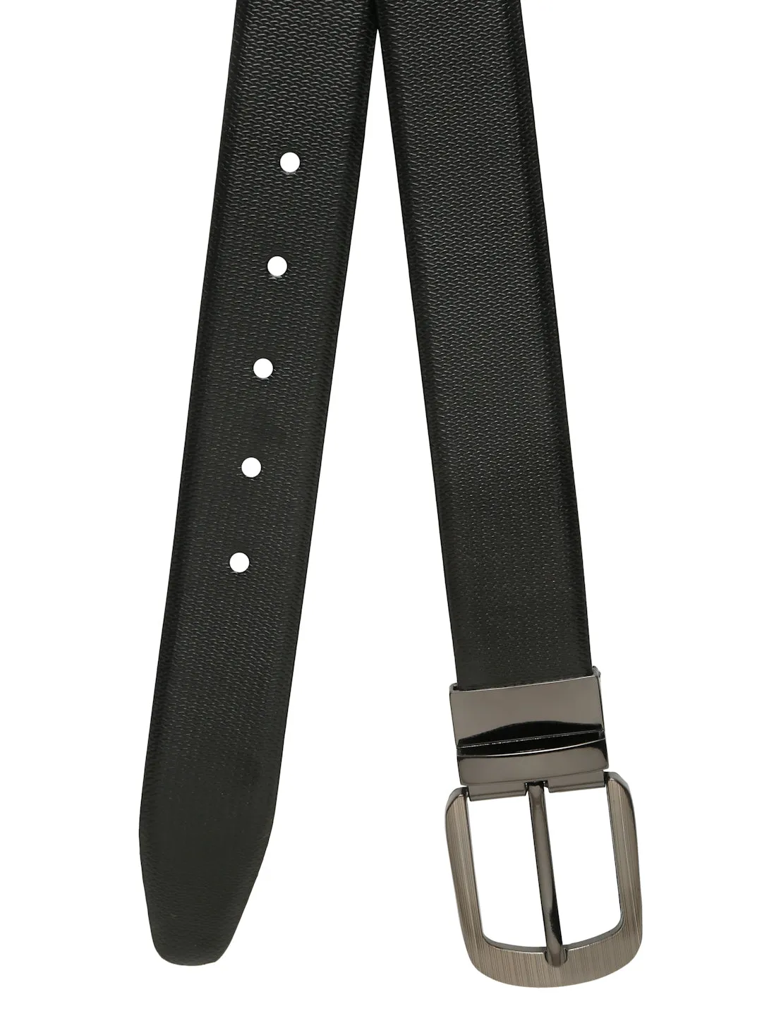 Men's Texture Formal Reversiable Black & Brown Leather Belt