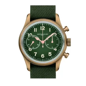 MON01204 - BRONZE 44.8MM 1858 AUTO CHRONO GRN DL GRN STRAP