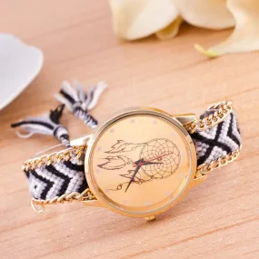 National Pink Style Woven DIY Watch