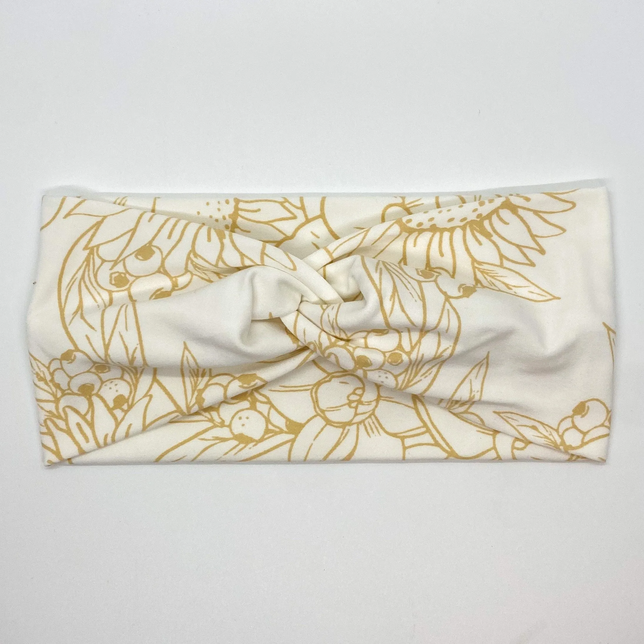 Never Old White-n-Gold Twist Headband