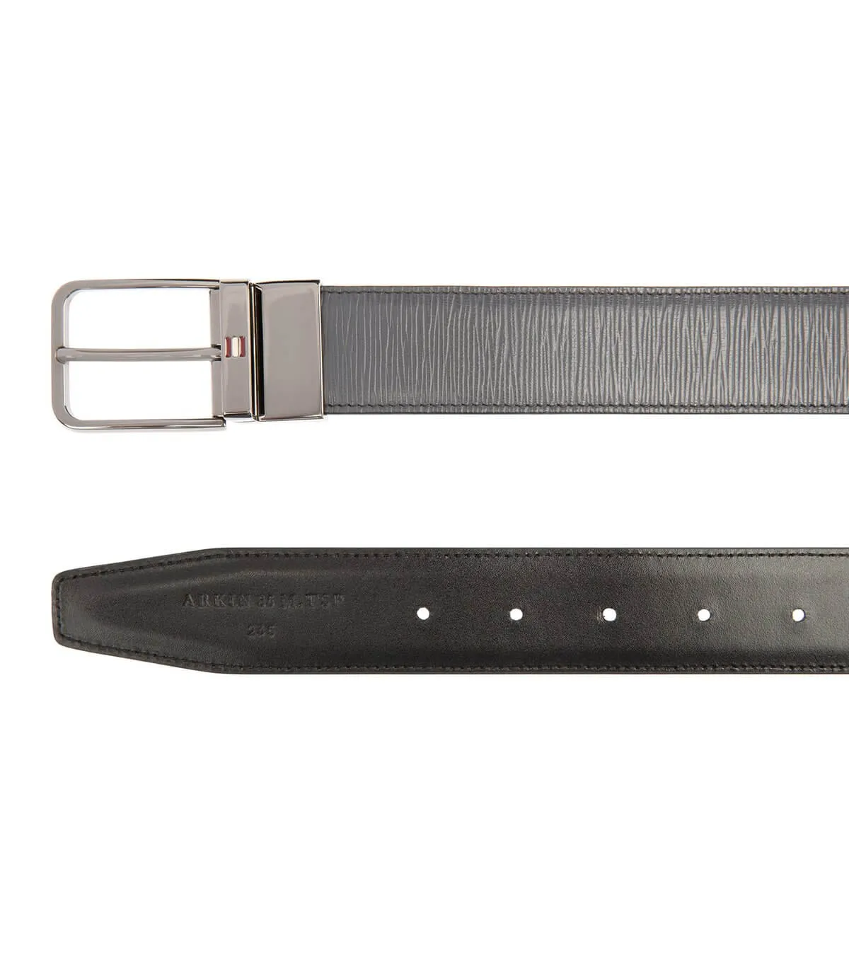 NEW Bally Arkin Men's 6232246 Grey Leather 110cm Belt MSRP $335