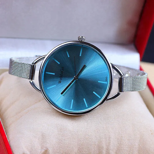 New Fashion Silver Watches for Women Dress Watches Quartz Watch Stainless Steel Watches Relogio Feminino Gift Clock
