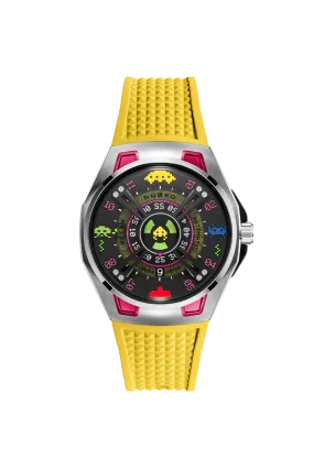 Nubeo OAO Automatic Space Invaders Limited Edition Solar Yellow Men's Watch NB-6099-SI-04