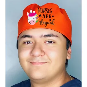 Nurses Are Magical Unicorn Themed Custom Solid Color Unisex Scrub Cap