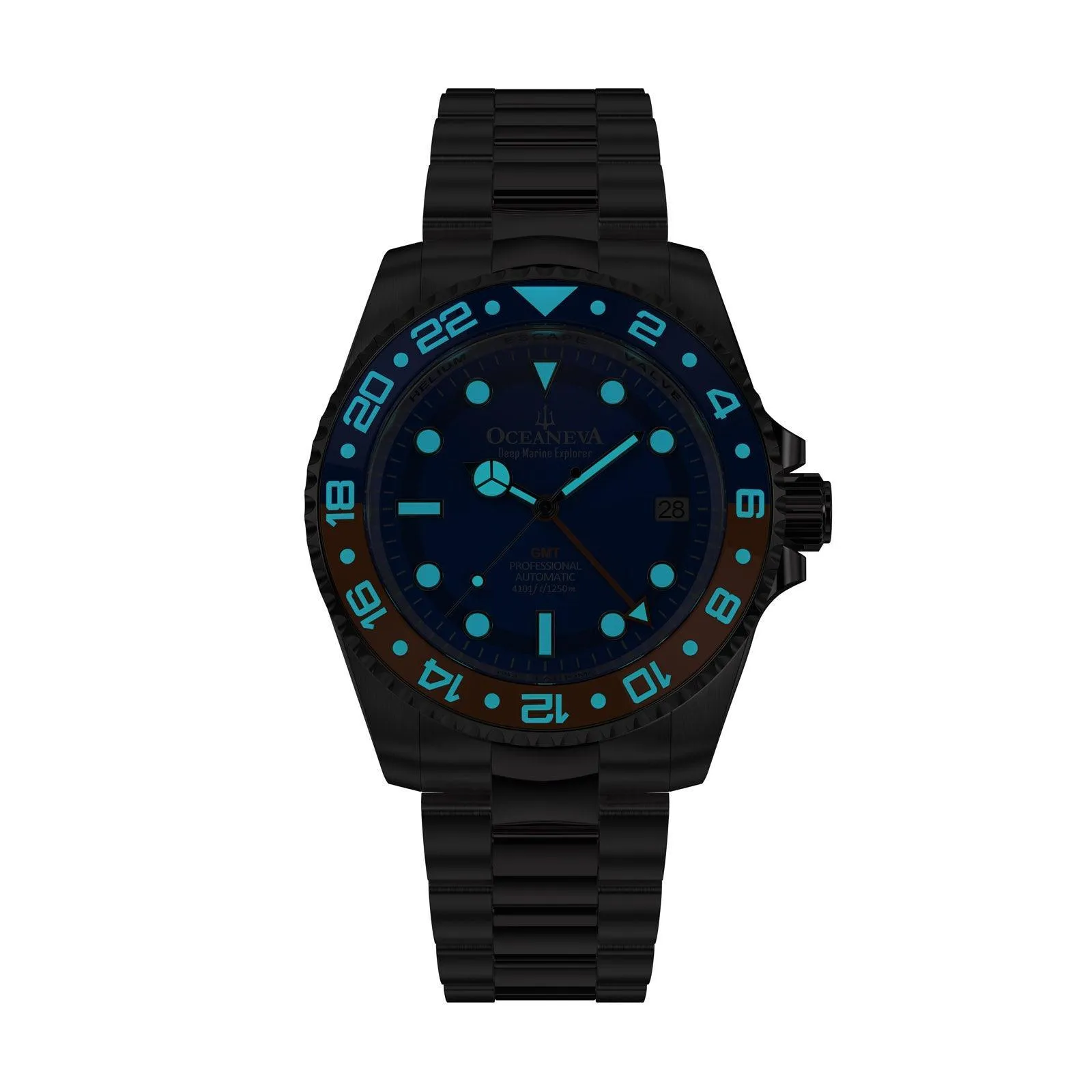 Oceaneva Men's Automatic GMT Watch 1250m Blue Dial Watch