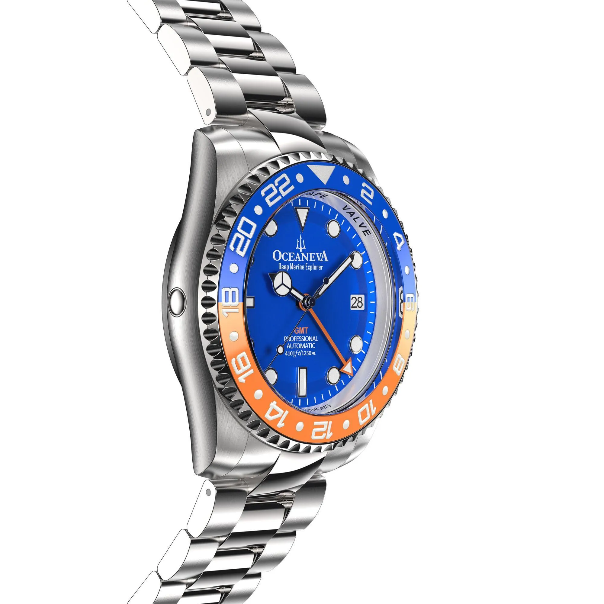Oceaneva Men's Automatic GMT Watch 1250m Blue Dial Watch