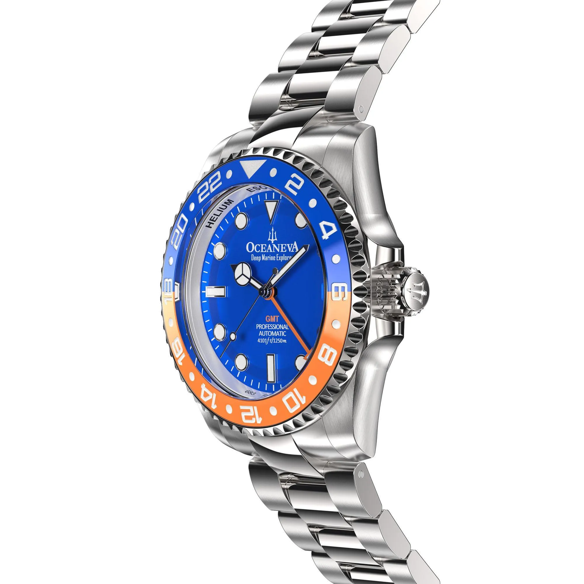 Oceaneva Men's Automatic GMT Watch 1250m Blue Dial Watch