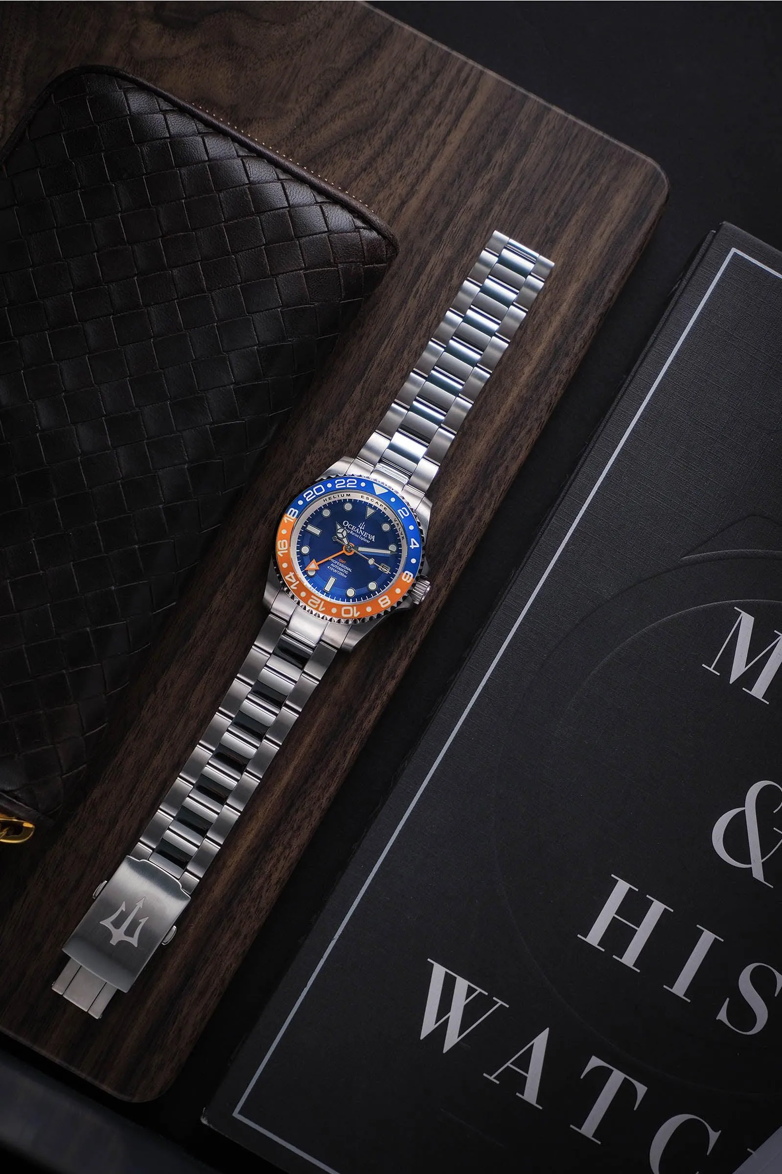 Oceaneva Men's Automatic GMT Watch 1250m Blue Dial Watch