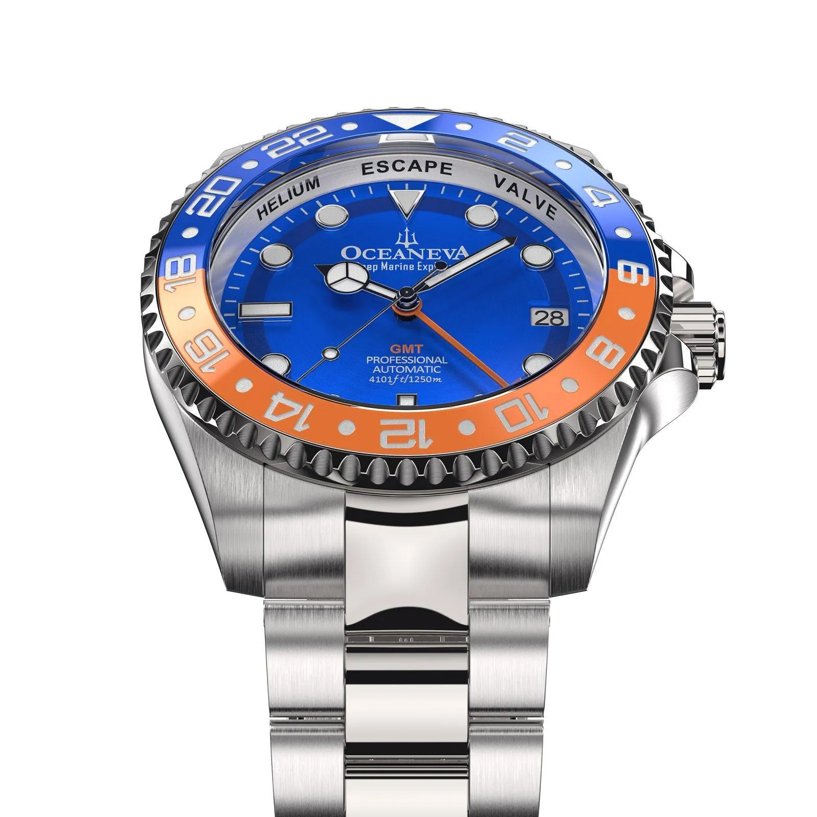 Oceaneva Men's Automatic GMT Watch 1250m Blue Dial Watch