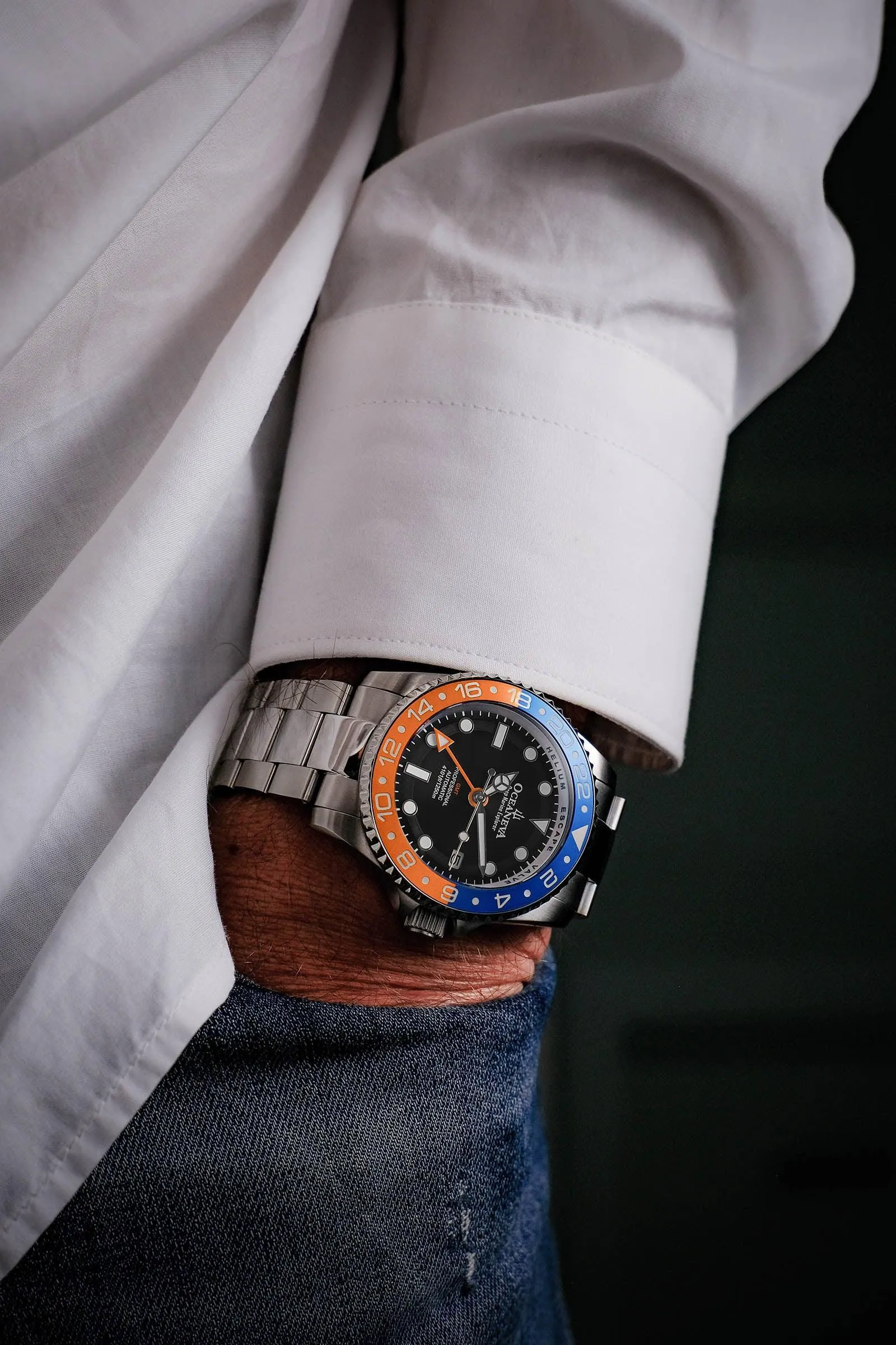 Oceaneva Men's Automatic GMT Watch 1250m Blue Dial Watch