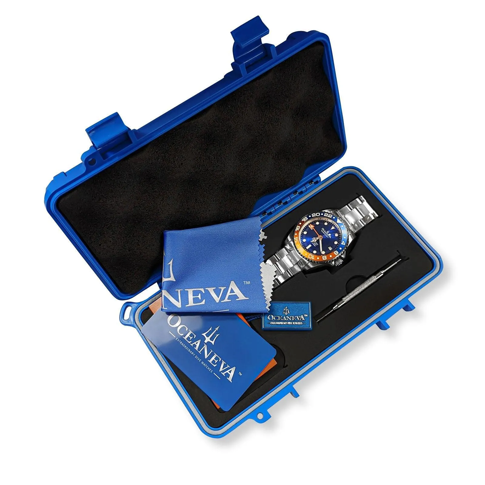 Oceaneva Men's Automatic GMT Watch 1250m Blue Dial Watch