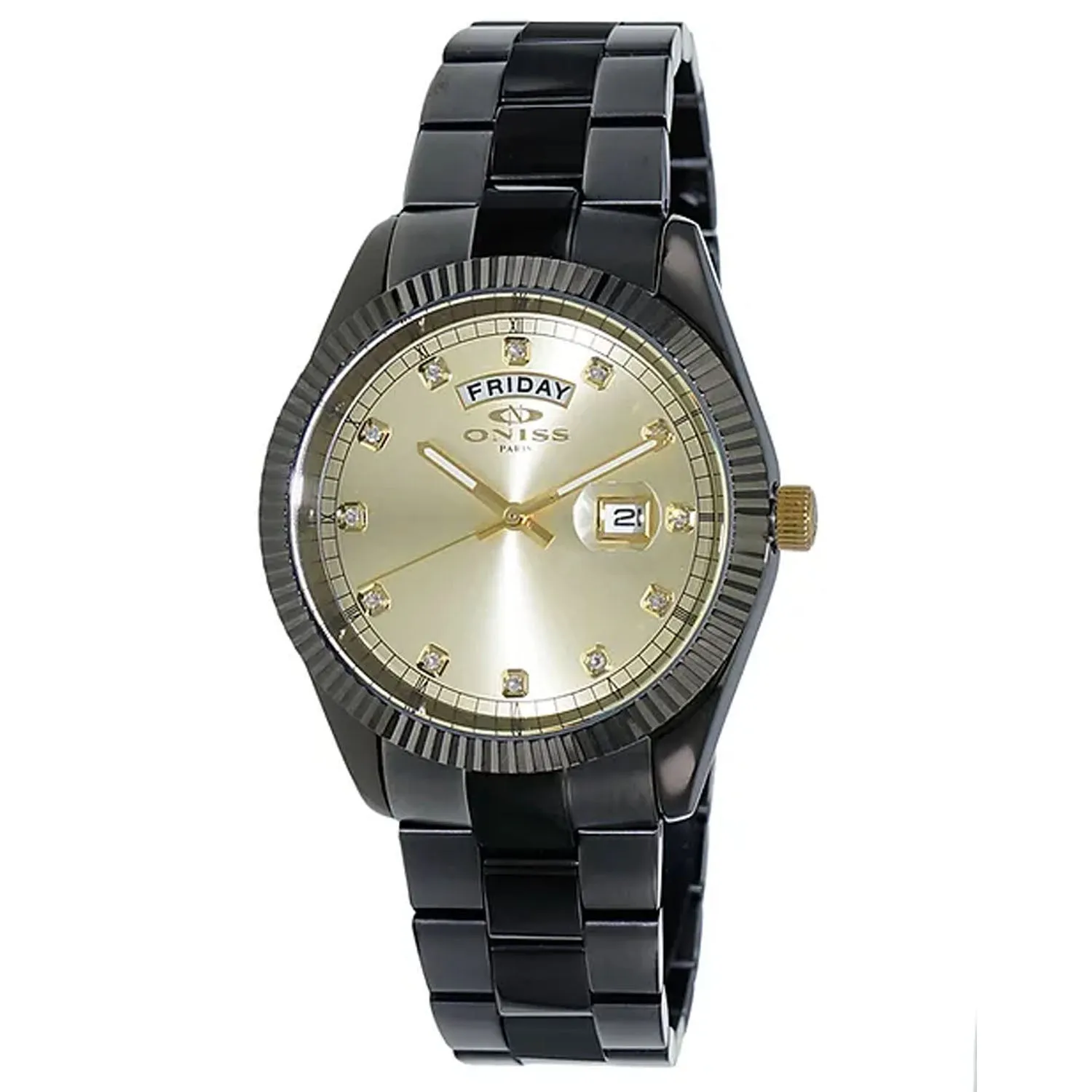 Oniss Men's Admiral Gold Dial Watch - ON3881-IPBG