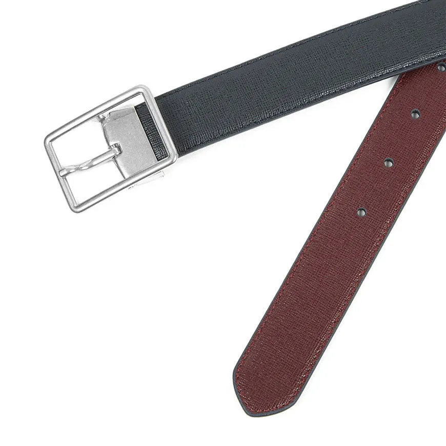 Paul Smith - Men's Cut To Fit Reversible Saffiano Leather Belt in Navy/Burgundy