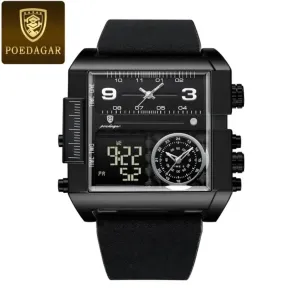 POEDAGAR Luxury Man Wristwatch Rectangle Men Watch S3429668