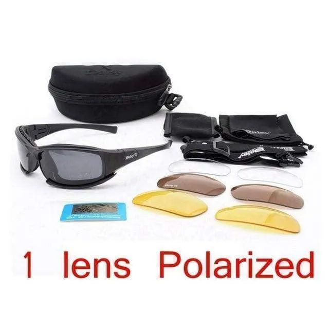 Polarized Tactical Glasses with 4 Interchangeable Lenses for Hiking