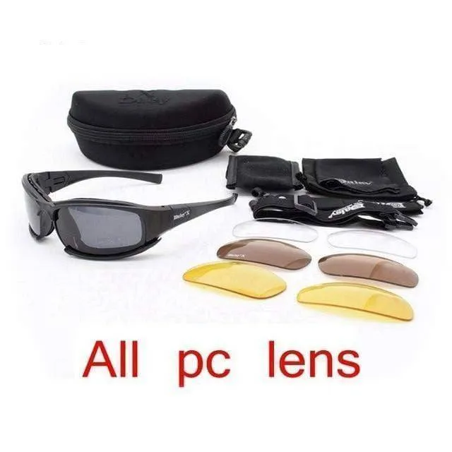 Polarized Tactical Glasses with 4 Interchangeable Lenses for Hiking