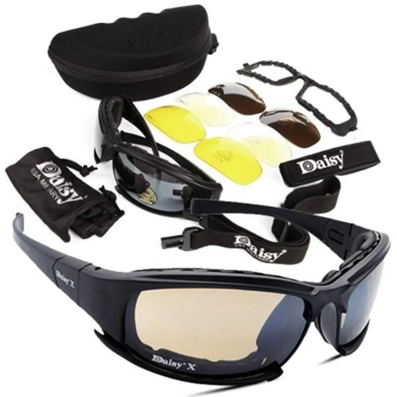Polarized Tactical Glasses with 4 Interchangeable Lenses for Hiking