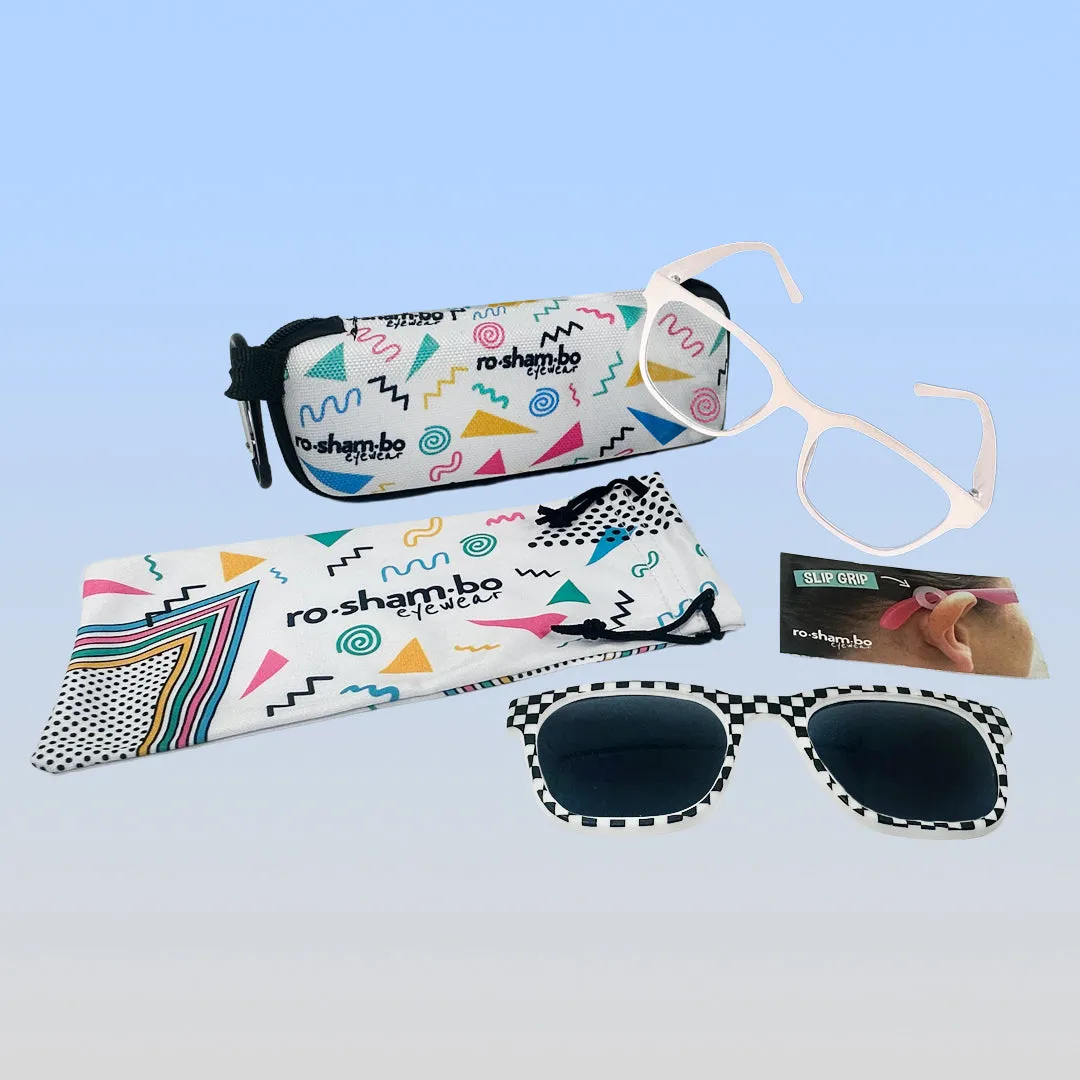 Pops Magnetic Snap-On Sunglasses | Youth White