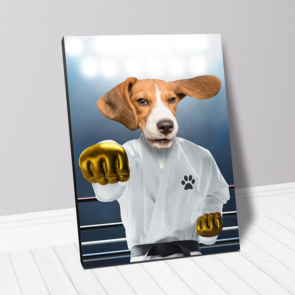 Pork Chop - Karate & Martial Arts Inspired Custom Pet Portrait Canvas