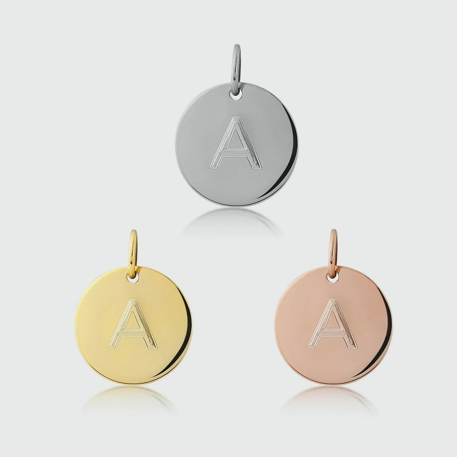 Pre-Engraved 9ct Gold Disc Pendants (No Chain)