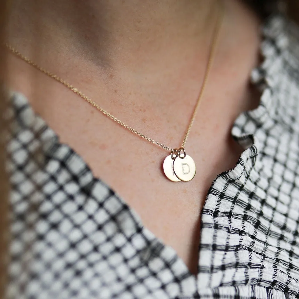 Pre-Engraved 9ct Gold Disc Pendants (No Chain)
