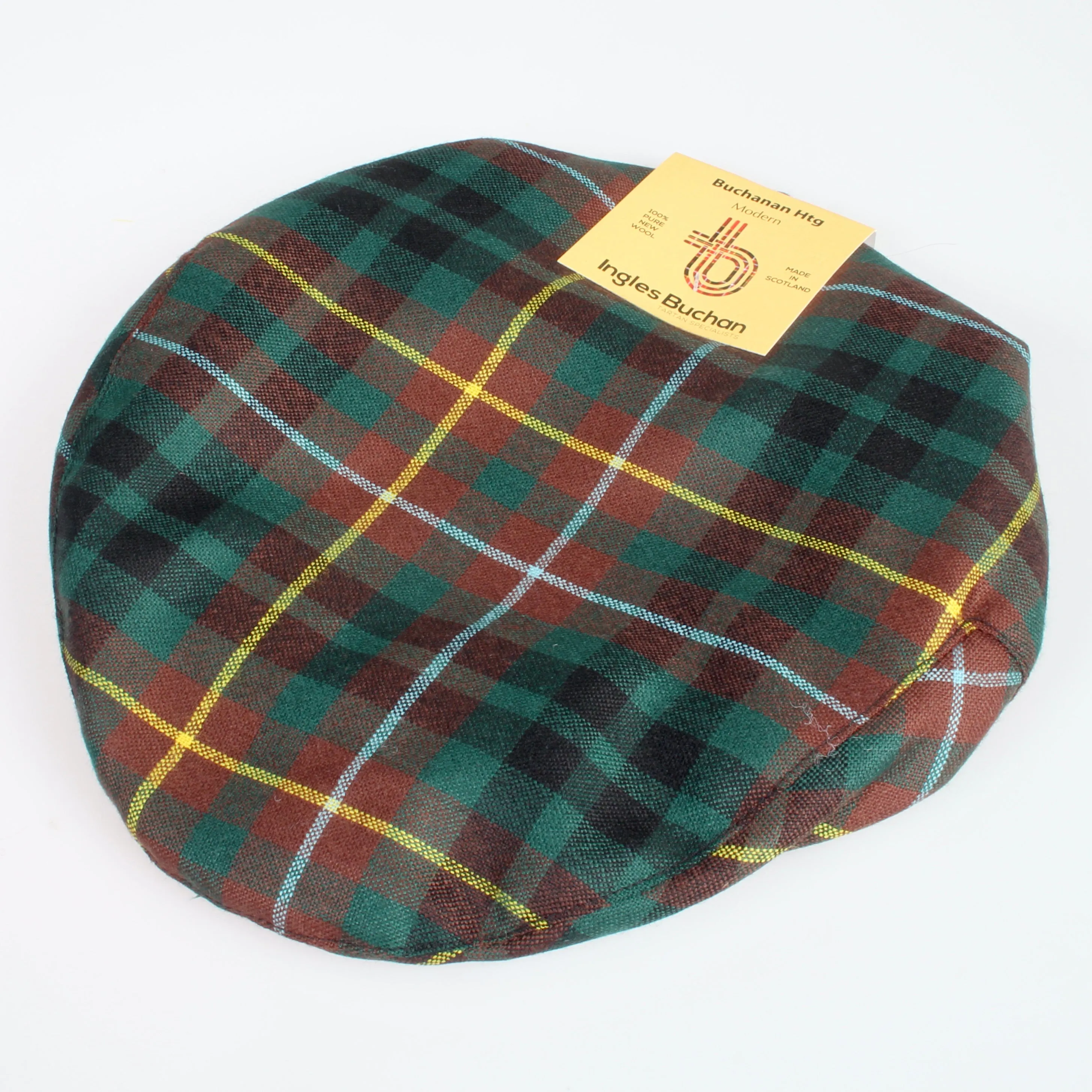 Pure Wool Golf Cap in Buchanan Hunting Modern Tartan