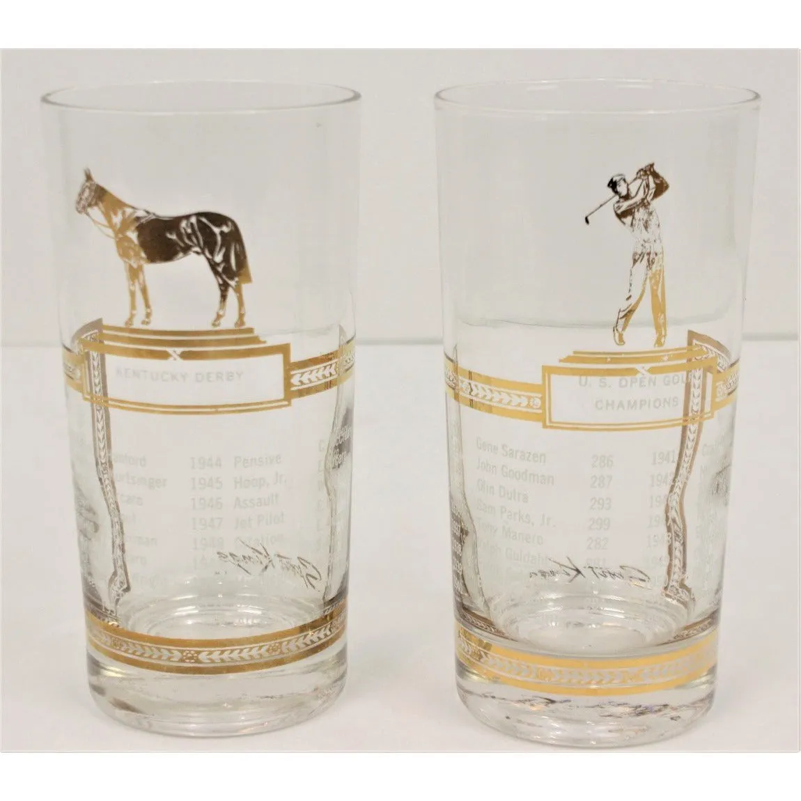 "Set Of Two 'Sport Kings' c1952 Highball Glasses" (SOLD)