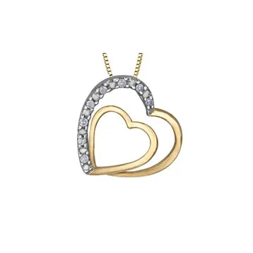 "TWINS" DIAMOND HEART PENDANT