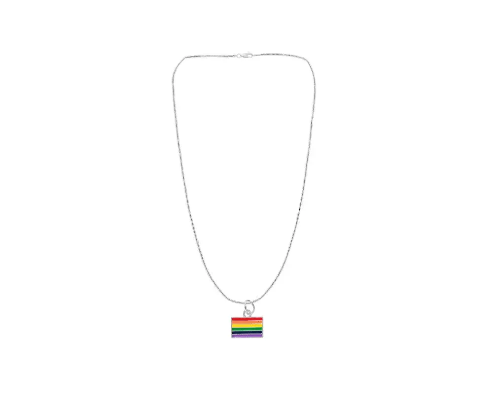 Rectangle Rainbow Pride LGBTQ Necklaces