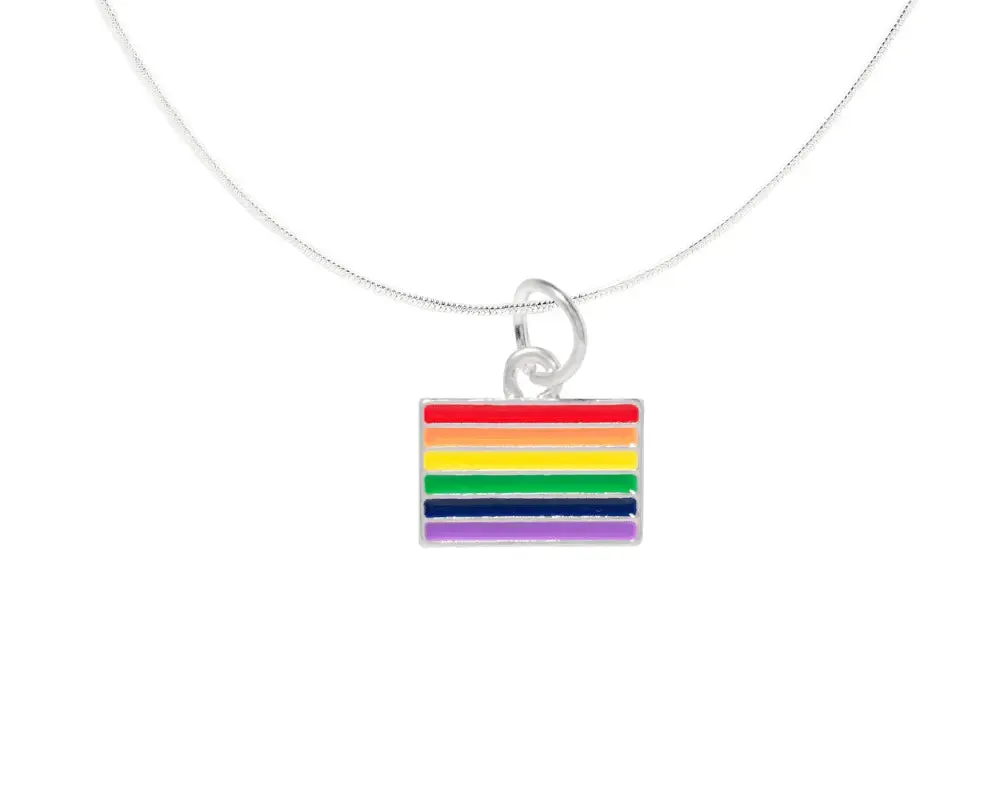 Rectangle Rainbow Pride LGBTQ Necklaces