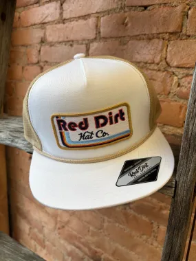 Red Dirt Hat Co. White & Khaki Neon Cowboy 5 Panel Snapback Hat RDHC-429