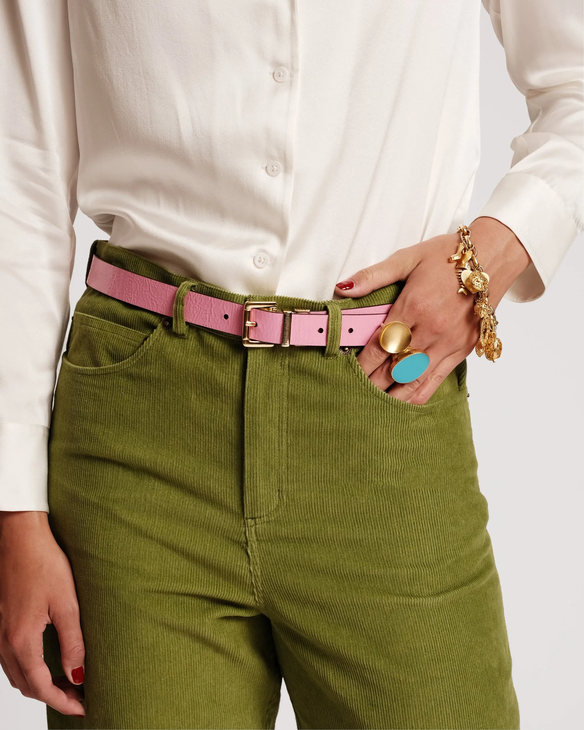 Reversible Square Buckle Crinkle Patent Belt