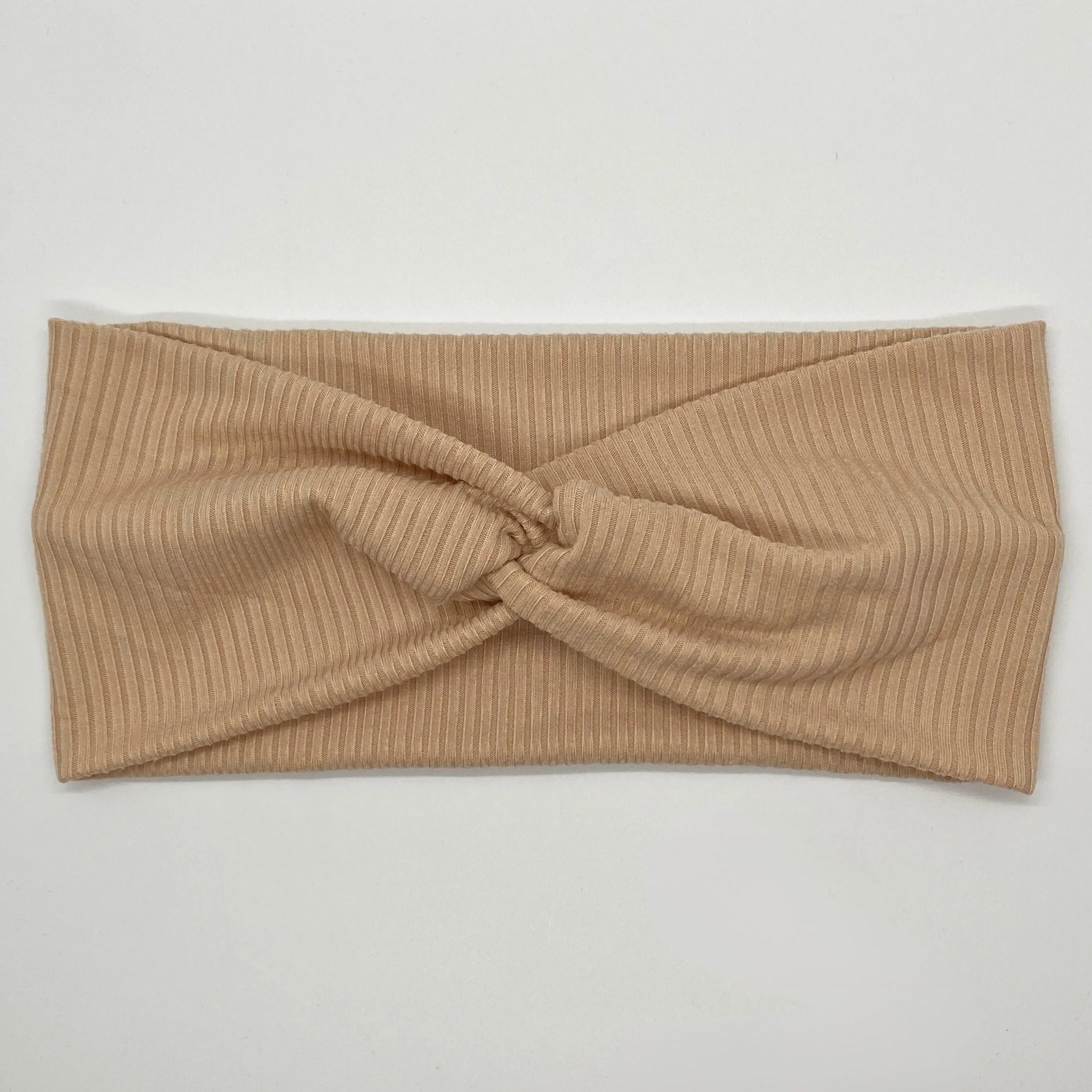 Ribbed Tan Twist Headband