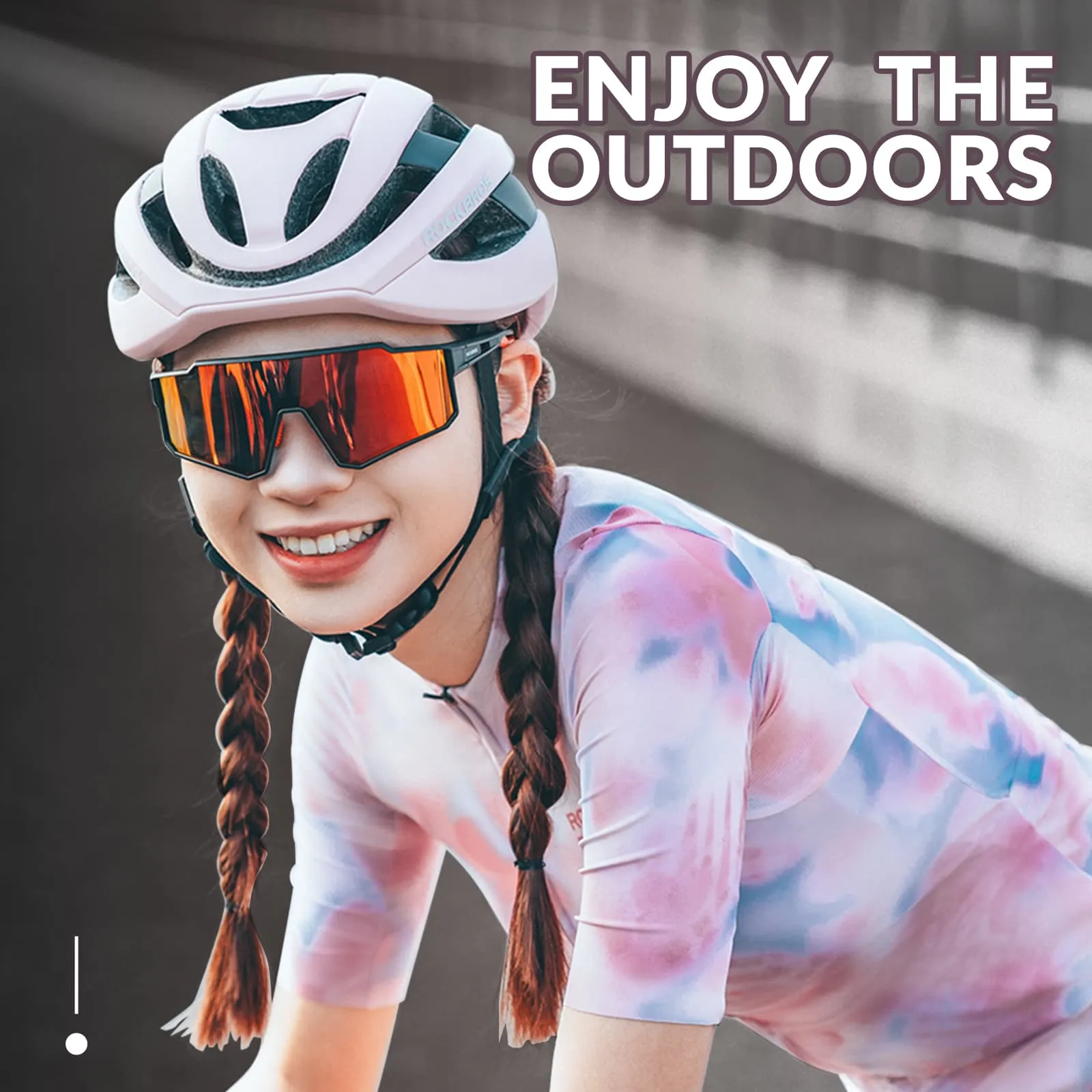 ROCKBROS Polarisiert Fahrradbrille Sport Sonnenbrille für Outdoorsport