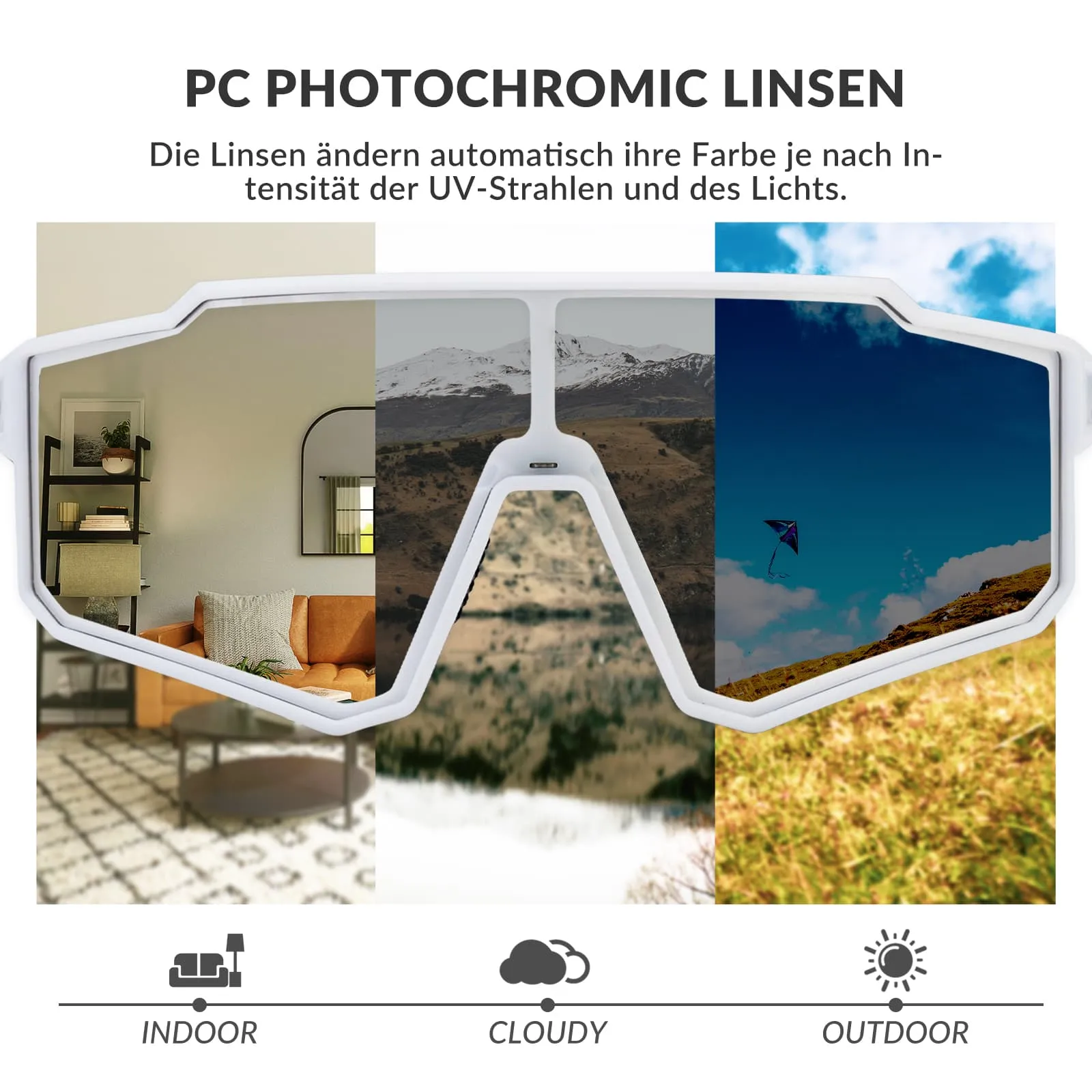 ROCKBROS Polarisiert Fahrradbrille Sport Sonnenbrille für Outdoorsport
