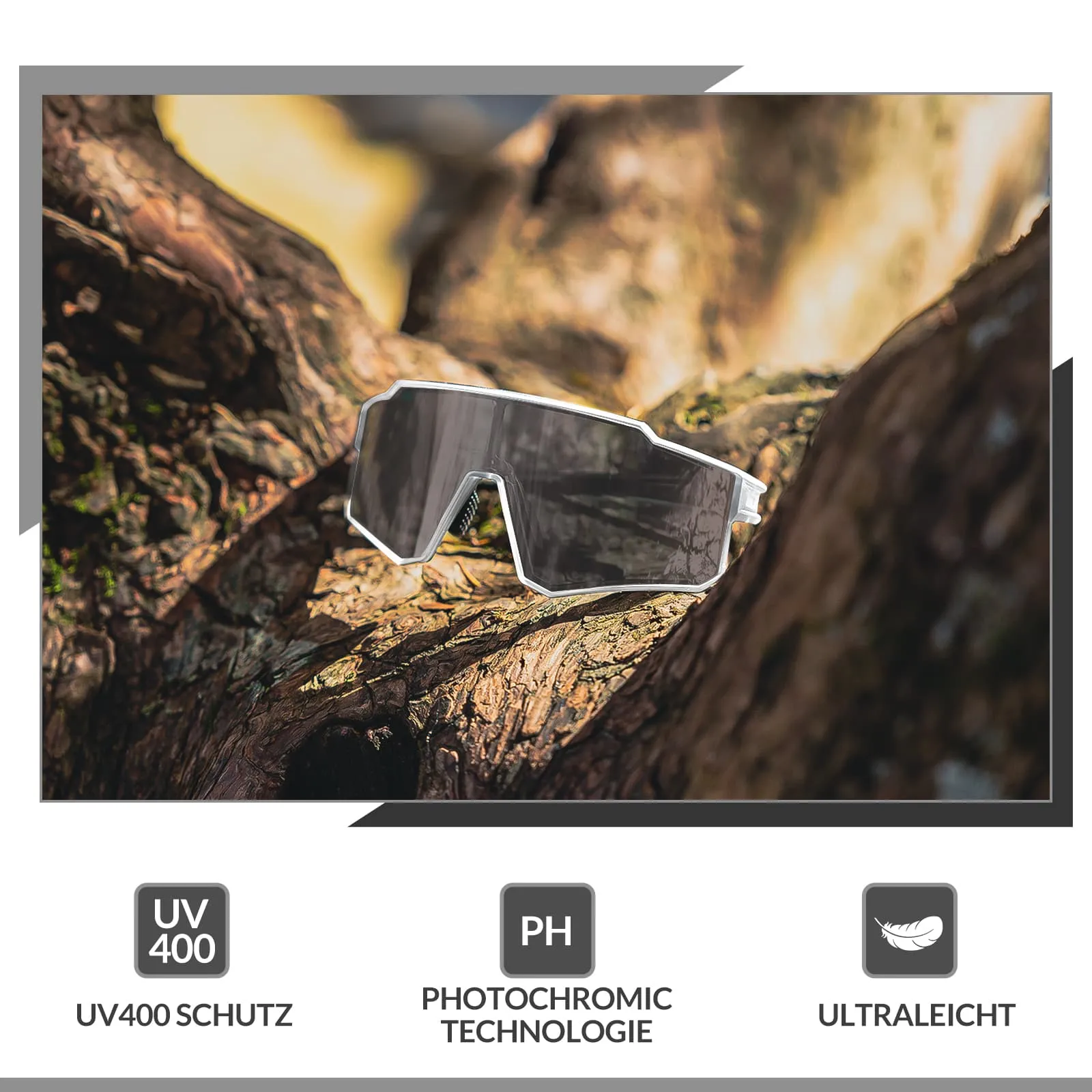 ROCKBROS Polarisiert Fahrradbrille Sport Sonnenbrille für Outdoorsport
