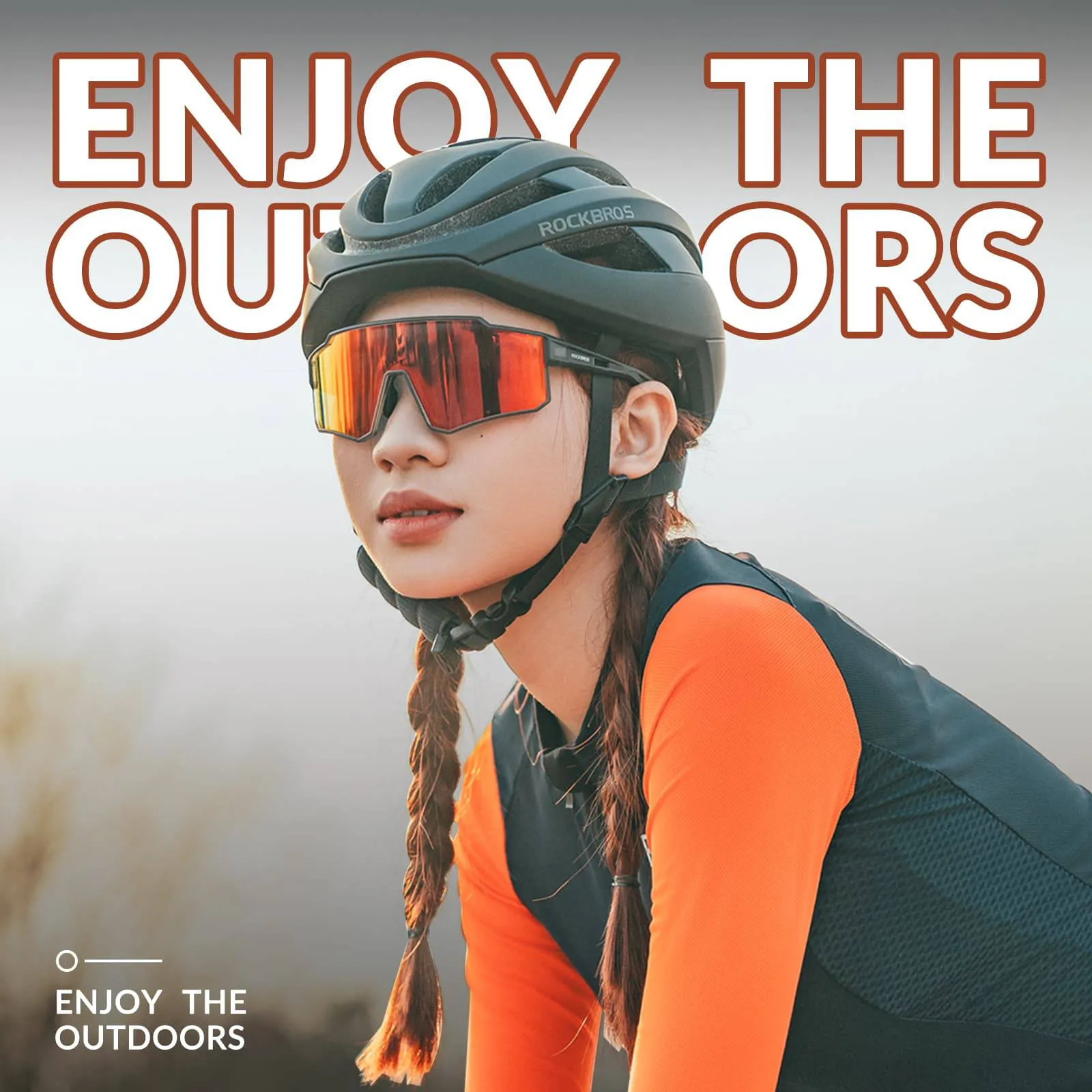ROCKBROS Polarisiert Fahrradbrille Sport Sonnenbrille für Outdoorsport