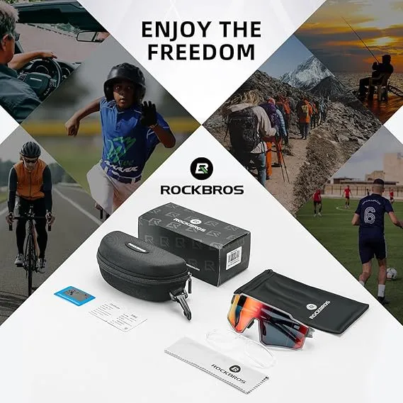 ROCKBROS Polarized Cycling Sunglasses UV400 Protection TR90 Frame Unisex