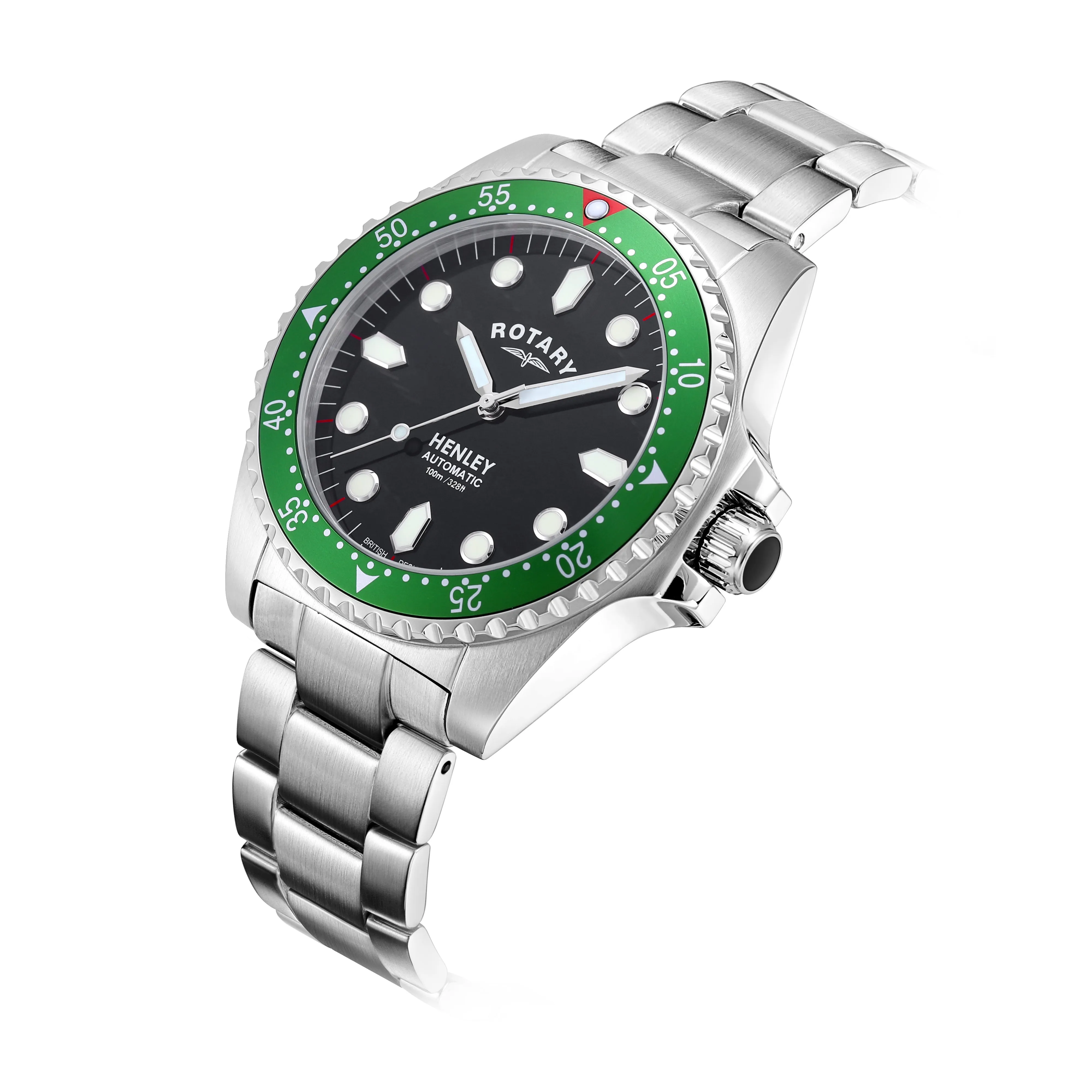 Rotary 41mm Henley Stainless Steel Green Automatic Watch