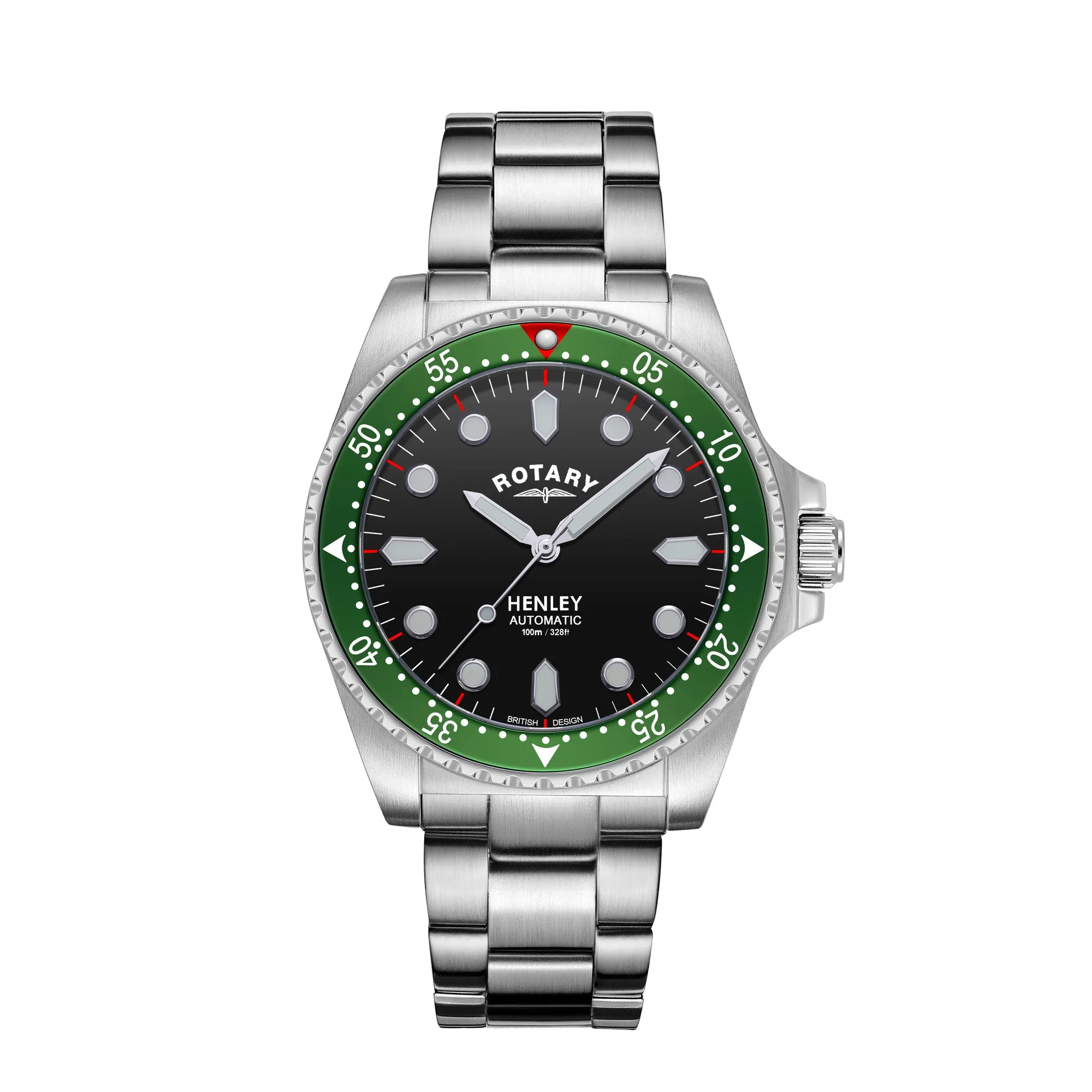 Rotary 41mm Henley Stainless Steel Green Automatic Watch