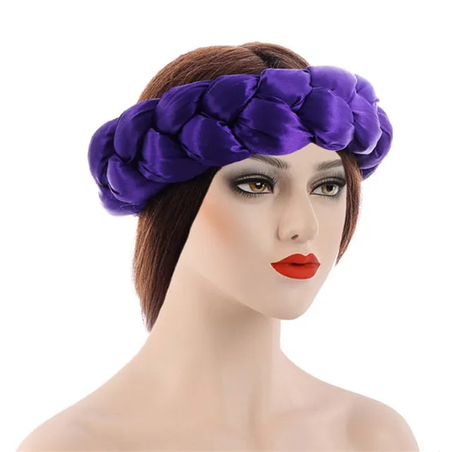Satin Twist Braided Headbands Hair Tie