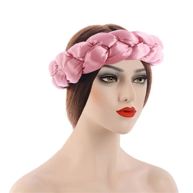 Satin Twist Braided Headbands Hair Tie