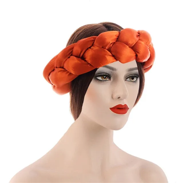 Satin Twist Braided Headbands Hair Tie