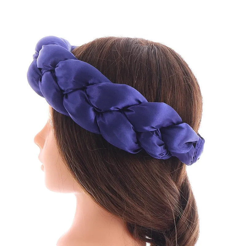 Satin Twist Braided Headbands Hair Tie