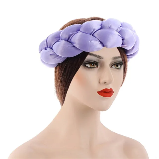 Satin Twist Braided Headbands Hair Tie
