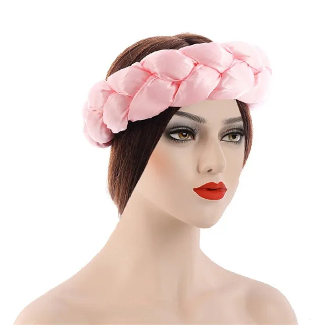 Satin Twist Braided Headbands Hair Tie