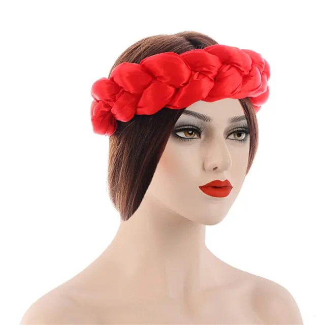 Satin Twist Braided Headbands Hair Tie