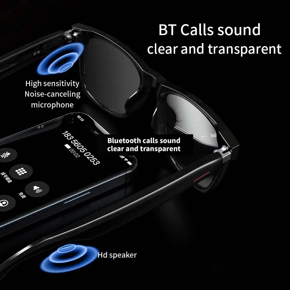 SENBONO Smart Glasses E13 Wireless BT 5.0 Sunglasses Outdoor Sport Hands-Free Call Music Headphone Anti-Blue Eyeglasses