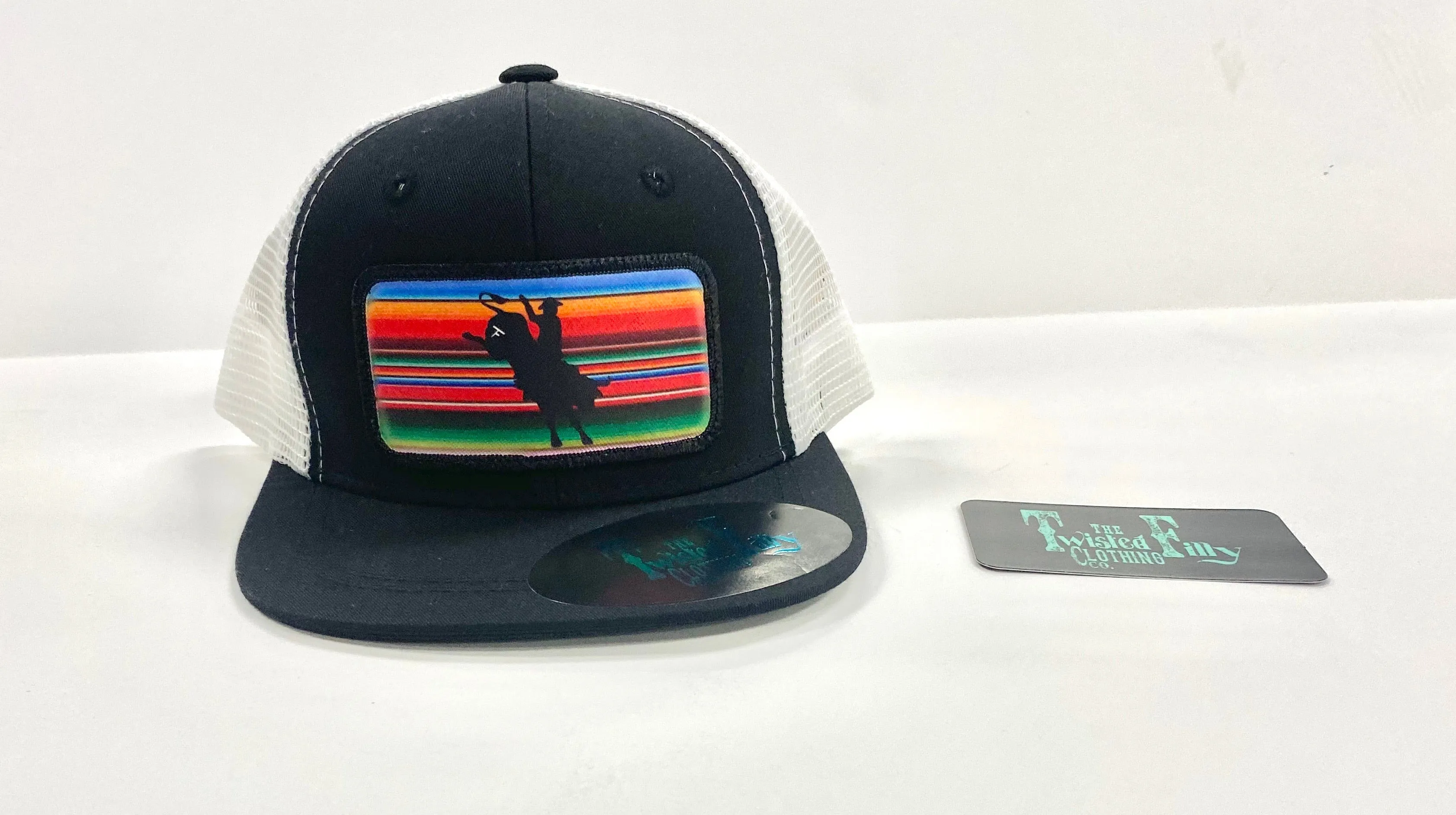 Serape Bull Rider - Infant / Toddler Trucker Hat - Blk/Wht