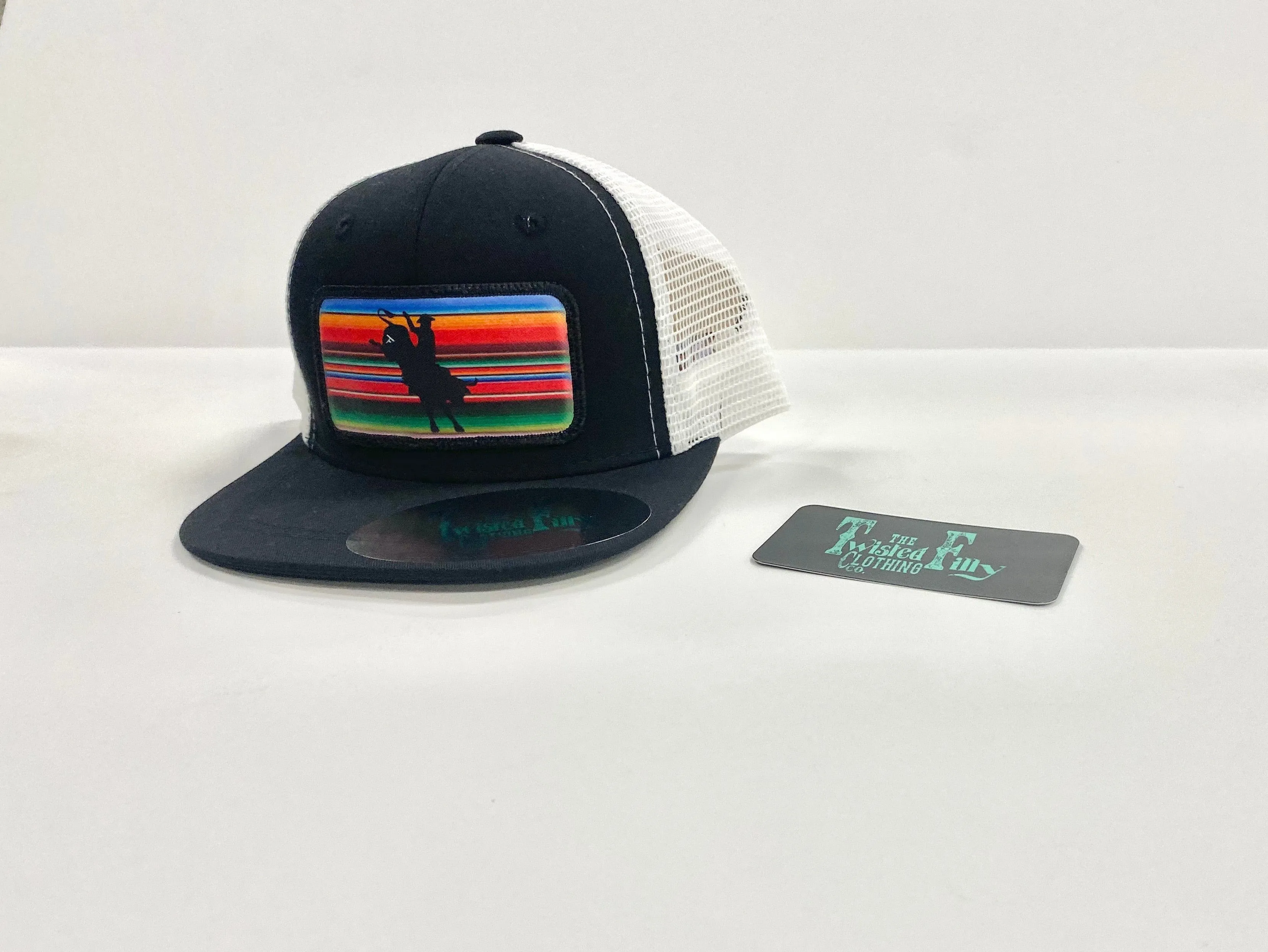 Serape Bull Rider - Infant / Toddler Trucker Hat - Blk/Wht